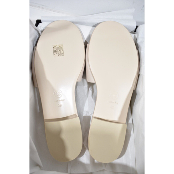 Chanel 23P Ivory White Leather CC Logo Letter Mules Slide Slip Sandal Flat 39 - Picture 12 of 12